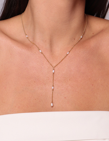 Necklace made of natural stones dendritic agate gold-plated toggle with a pendant