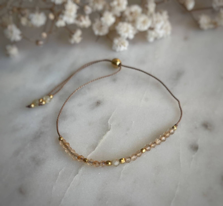 Bransoletka Kamień Urodzeniowy - Listopad pozłacana