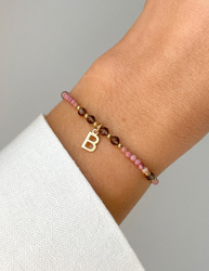 Bracelet Natural Stones Rose Quartz and Rhodochrosite