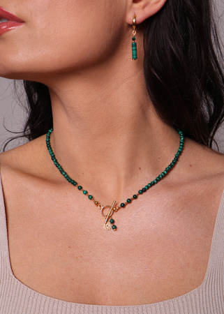 Naszyjnik malachit toggle z zawieszką