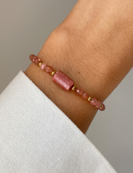 Bracelet Natural Stones Rose Quartz and Rhodochrosite