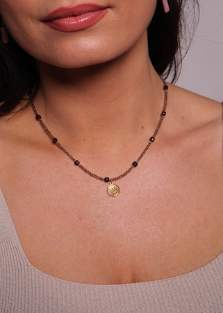 Naszyjnik kwarc dymny z zawieszką