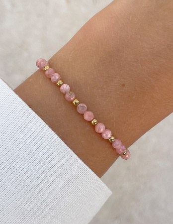 Bransoletka na gumce z rodochrozytu z hematytem - miłość, ochrona, uzdrowienie