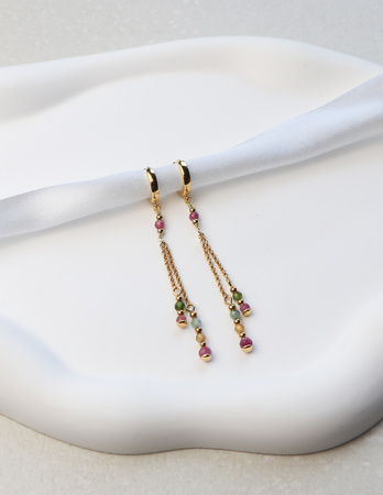 3 cm gold-plated, faceted hoop earrings