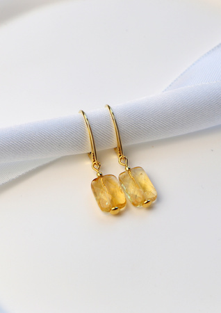 Kolczyki pozłacane z Cytrynem