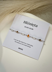 Bracelet Gemini zodiac silver balls