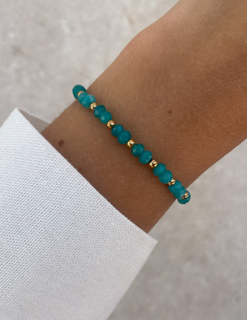 Bransoletka na gumce jadeit morski - szczęście, pomyślność, spełnienie marzeń