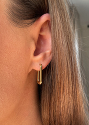 3 cm gold-plated, faceted hoop earrings