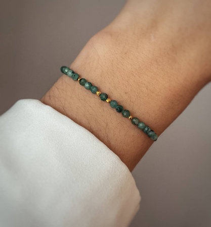 Bransoletka Kamień Urodzeniowy - Maj pozłacana