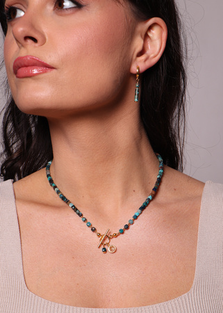 Naszyjnik turkus afrykański toggle z zawieszką