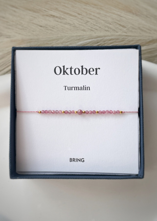 Bransoletka Kamień Urodzeniowy - Październik pozłacana