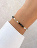 Bracelet on rubber band agate mossy with hematite - abundance, confidence, optimism