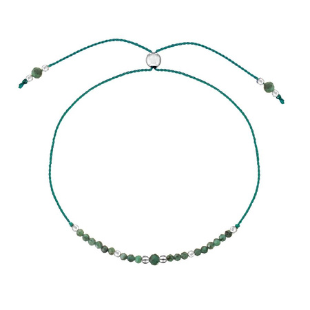 Bransoletka Kamień Urodzeniowy - Maj srebrna