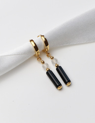 3 cm gold-plated, faceted hoop earrings