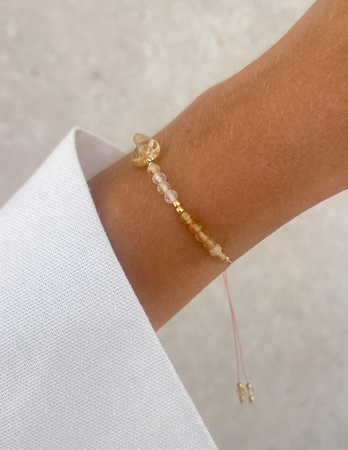 Bracelet Natural Stones Rose Quartz and Rhodochrosite
