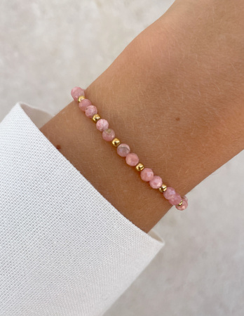 Bransoletka na gumce z rodochrozytu z hematytem - miłość, ochrona, uzdrowienie