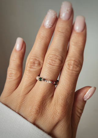 Pierścionek elastyczny znak zodiaku Koziorożec srebrny