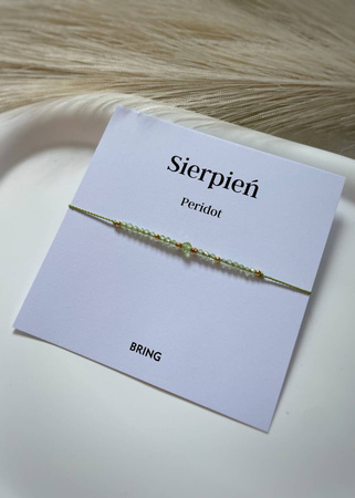 Bransoletka Kamień Urodzeniowy - Sierpień pozłacana