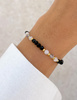 Bracelet on rubber band agate mossy with hematite - abundance, confidence, optimism