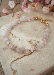 Bransoletka srebrna pozłacana z kamieni naturalnych amazonit