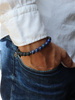 Męska bransoletka – lapis lazuli, lawa wulkaniczna, hematyt