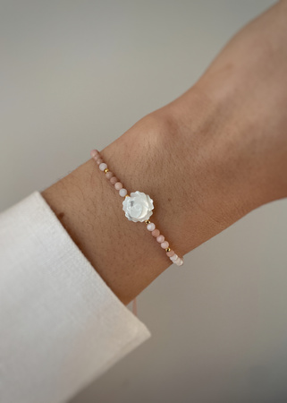 Bracelet Natural Stones Rose Quartz and Rhodochrosite