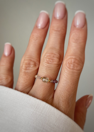 Pierścionek elastyczny fluoryt