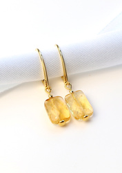 3 cm gold-plated, faceted hoop earrings