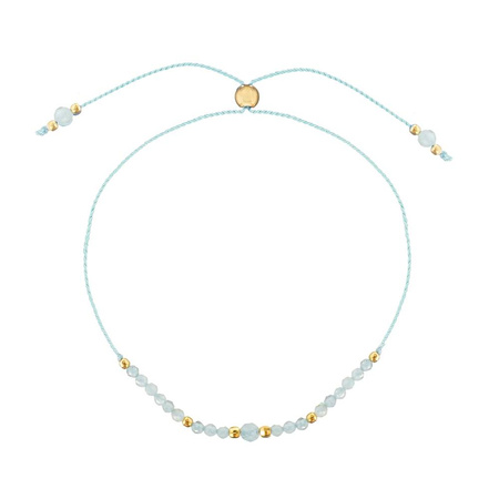 Birthstone Bracelet for March Gold-Plated Silver