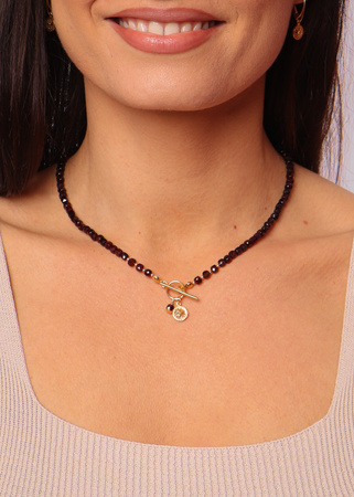 Naszyjnik granat kostka z zawieszką