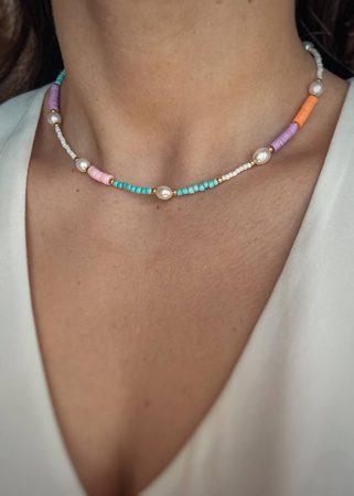 Naszyjnik Koraliki Katsuki i Perły Naturalne