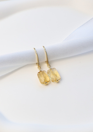 Kolczyki pozłacane z Cytrynem