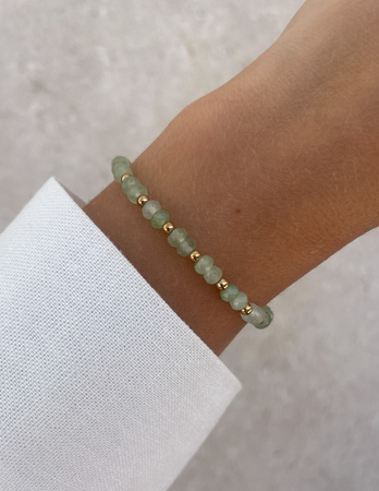 Bransoletka na gumce jadeit jasnozielony - szczęście, pomyślność, spełnienie marzeń