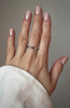 Elastic ring with natural sodalite and moonstone stones