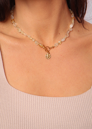 Naszyjnik cytryn toggle z zawieszką