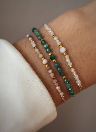 Bransoletka Kamień Urodzeniowy - Maj pozłacana