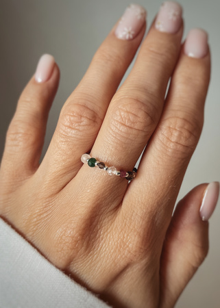 Pierścionek elastyczny znak zodiaku Koziorożec srebrny