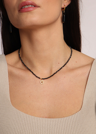 Naszyjnik czarna cyrkonia z zawieszką