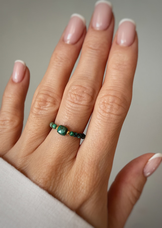 Pierścionek kostka turkus