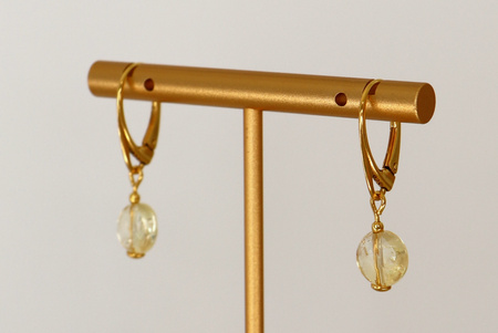 Kolczyki pozłacane z Cytrynem