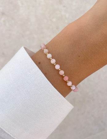 Bransoletka na gumce z opalu z hematytem - ochrona, optymizm, kreatywność