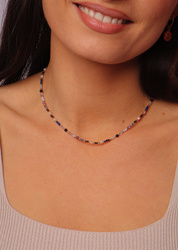 Necklace Sagittarius zodiac sign natural stones Gold-Plated