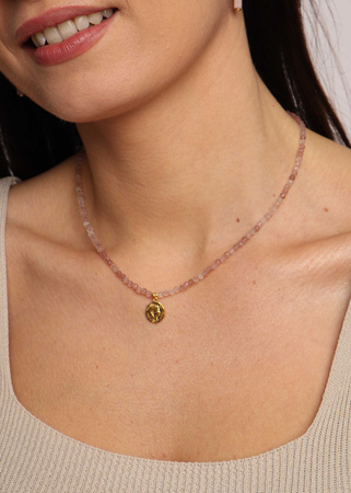 Naszyjnik Kwarc Truskawkowy z zawieszką