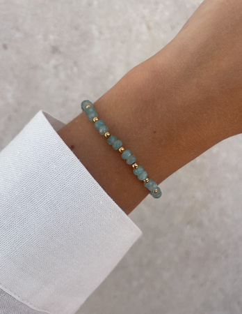 Bransoletka na gumce jadeit błękitny - szczęście, pomyślność, spełnienie marzeń