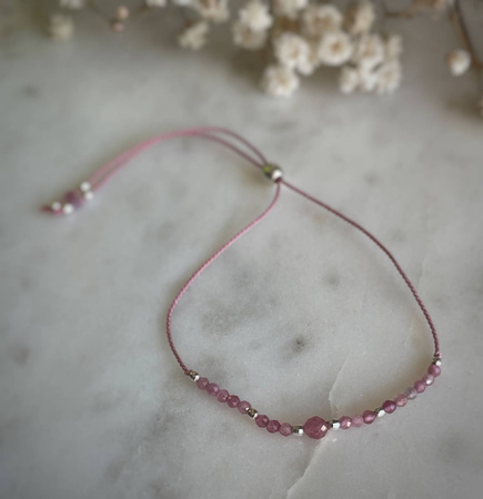 Bransoletka Kamień Urodzeniowy - Październik srebrna