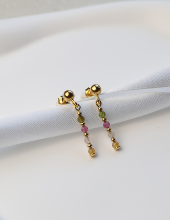 3 cm gold-plated, faceted hoop earrings