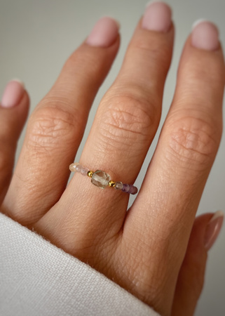 Pierścionek elastyczny fluoryt