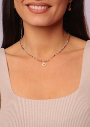 Necklace made of natural spinel stones