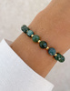 Bracelet on rubber band agate mossy with hematite - abundance, confidence, optimism