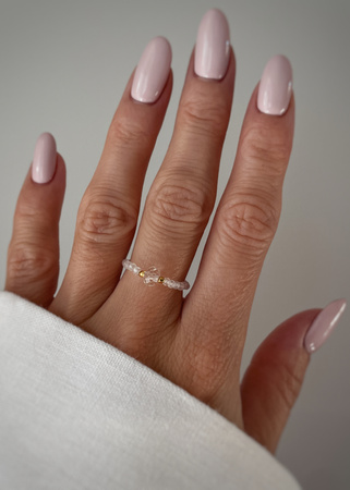 Pierścionek elastyczny kryształ górski ochrona i oczyszczenie